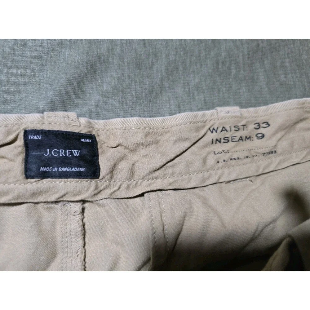 J Crew Shorts Mens 33 Khaki Classic Fit 9in  Inseam Chino Basic